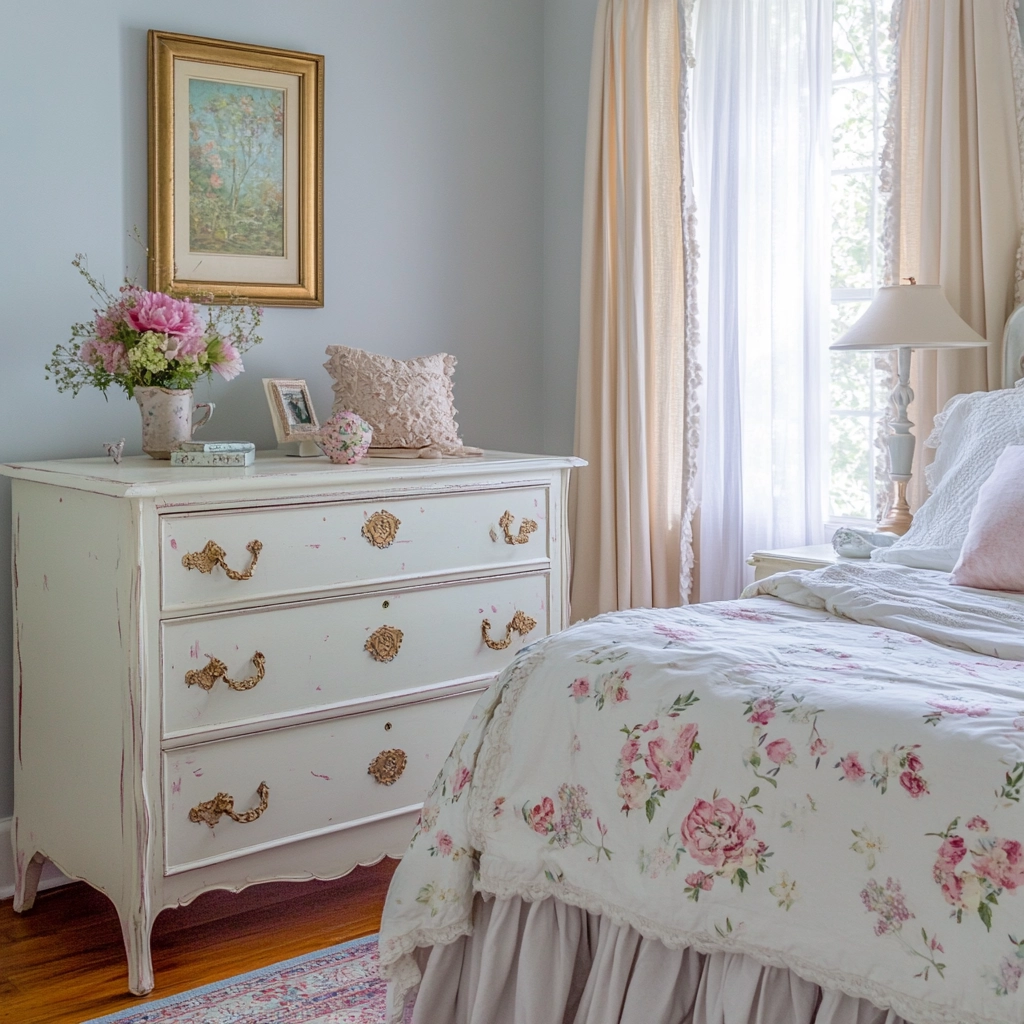 farmhouse bedroom dresser decor 13