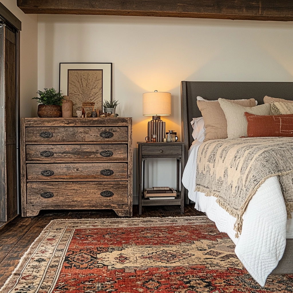 farmhouse bedroom dresser decor 21