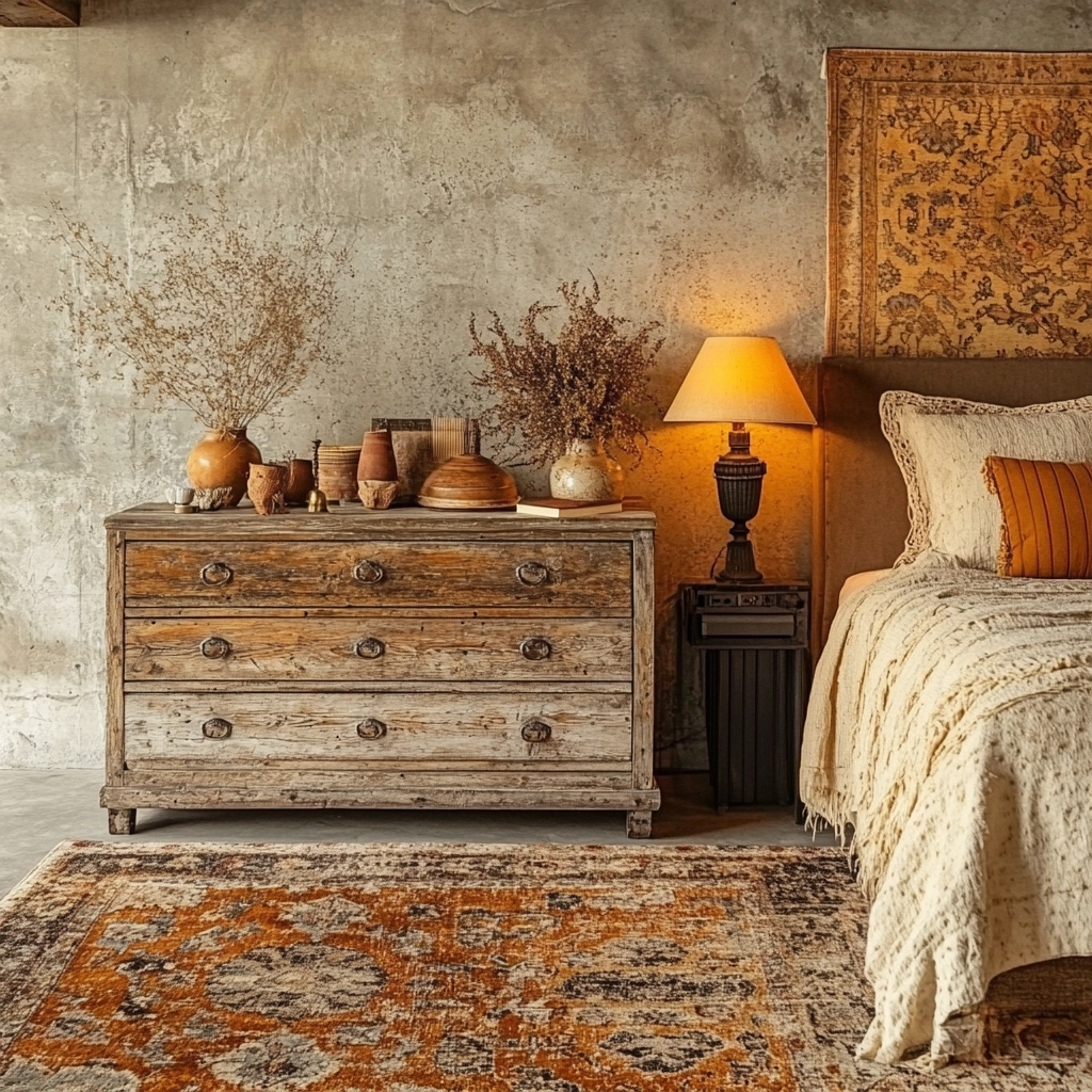 farmhouse bedroom dresser decor 22