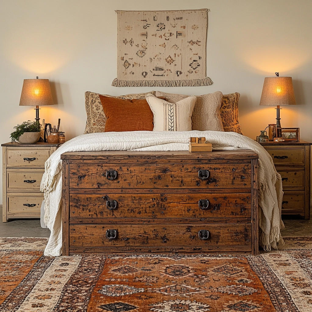 farmhouse bedroom dresser decor 23