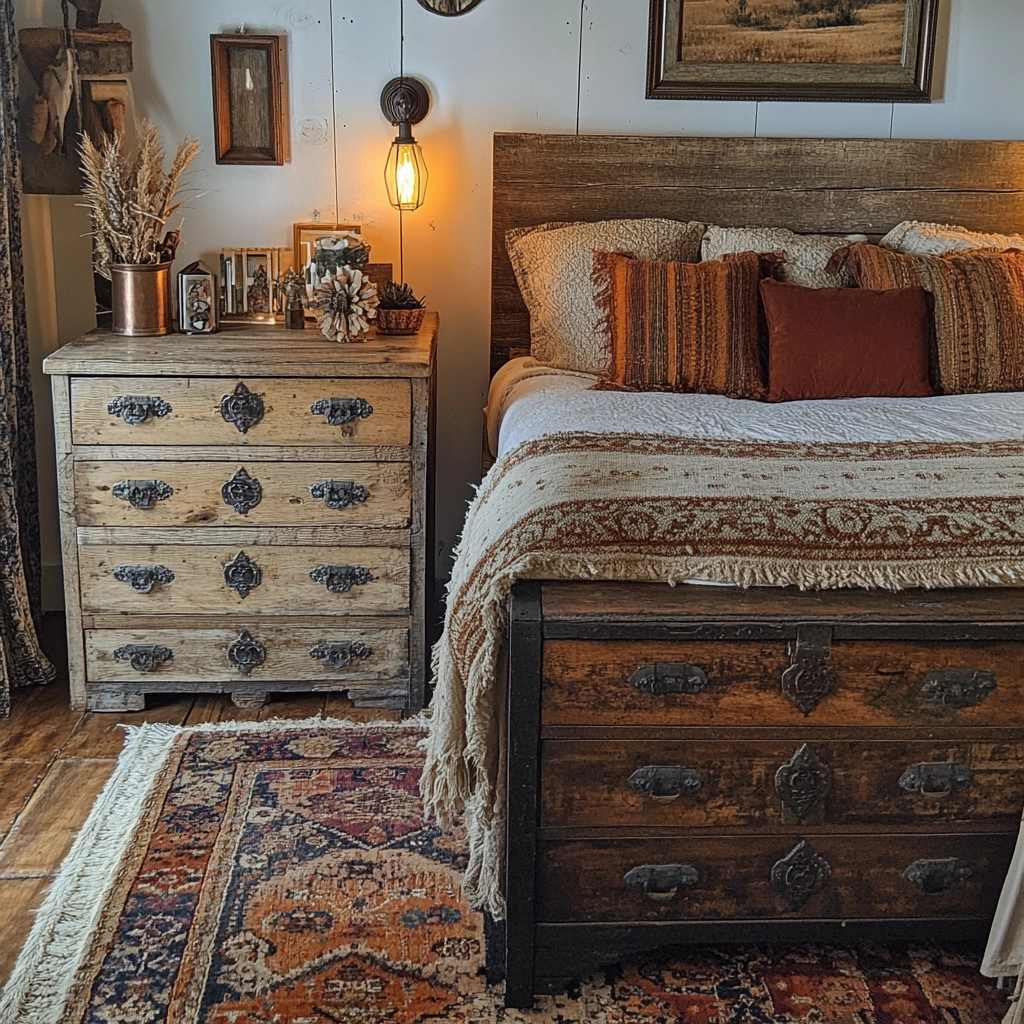 farmhouse bedroom dresser decor 24