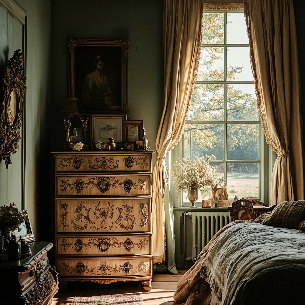 farmhouse bedroom dresser decor 25