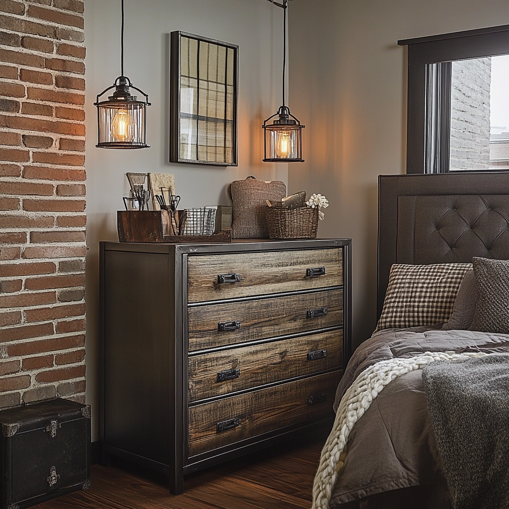 farmhouse bedroom dresser decor 43