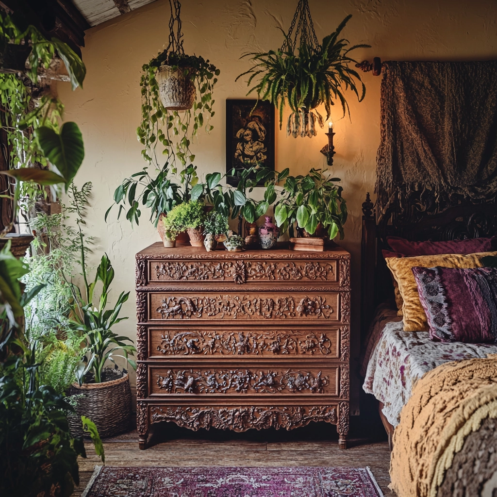 farmhouse bedroom dresser decor 53