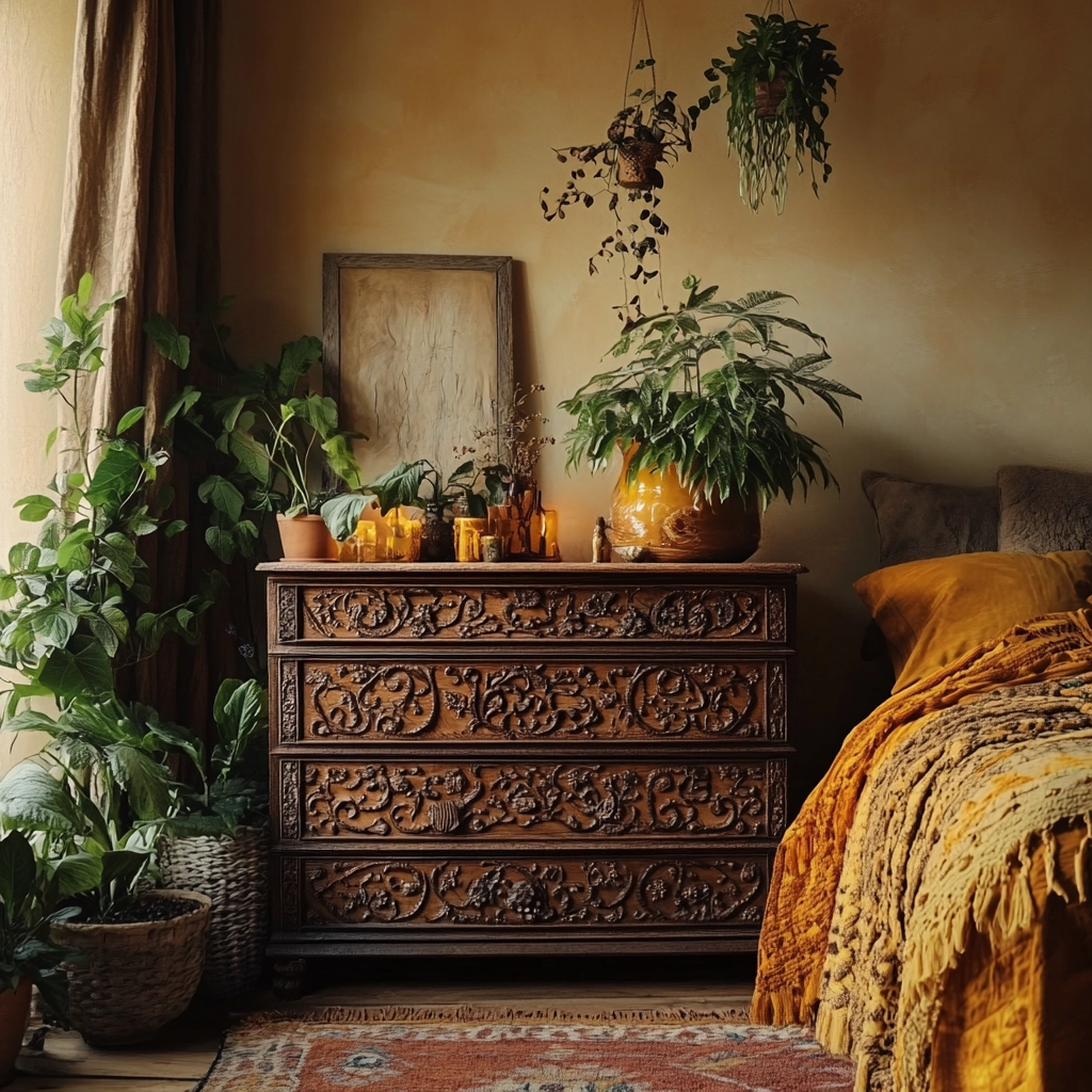 farmhouse bedroom dresser decor 56