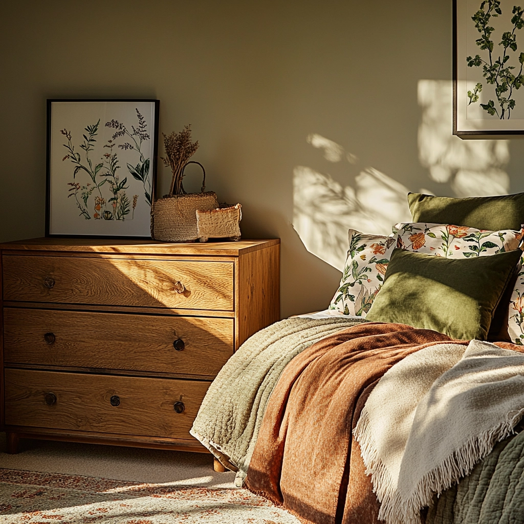 farmhouse bedroom dresser decor 9