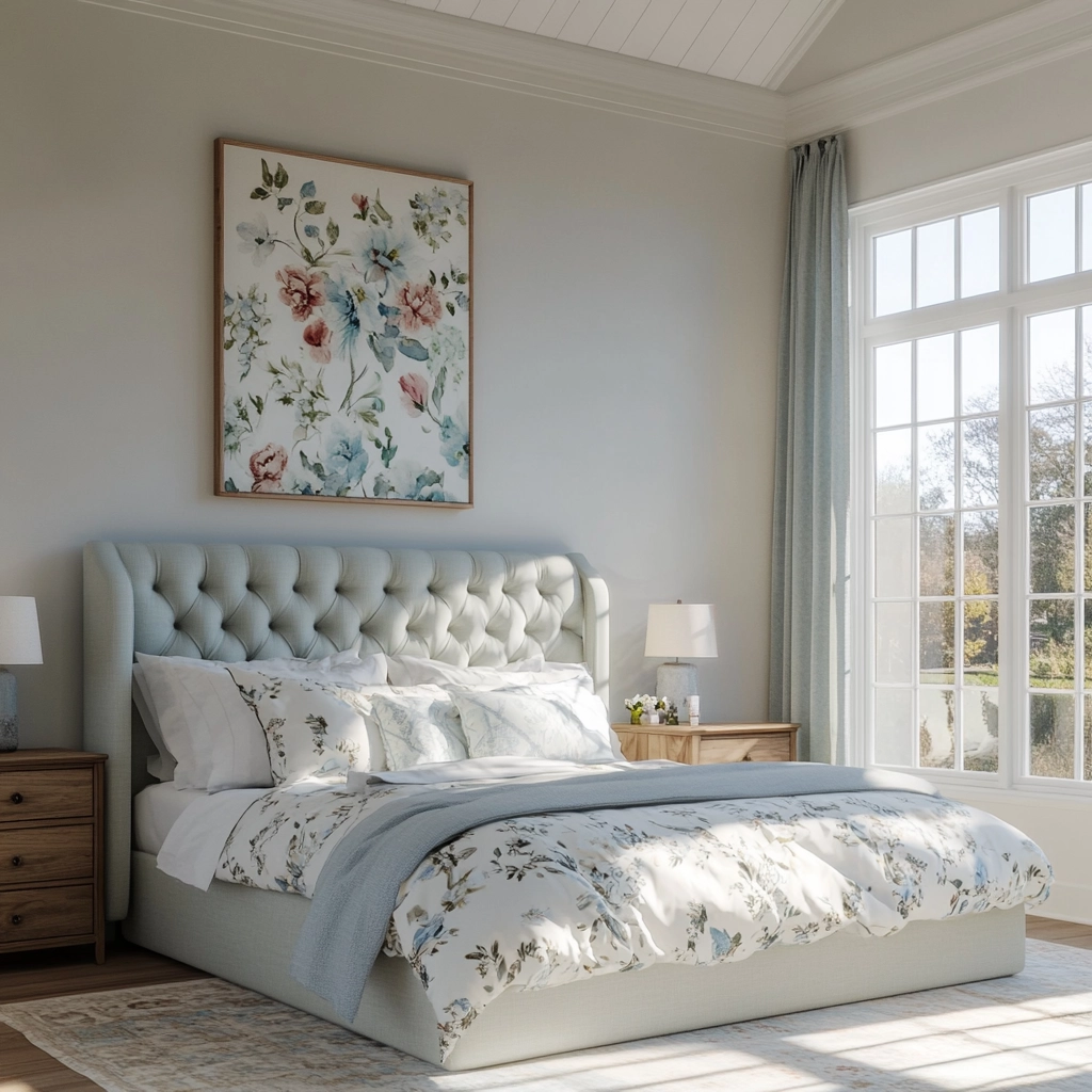 farmhouse bedroom wall decor above bed 12