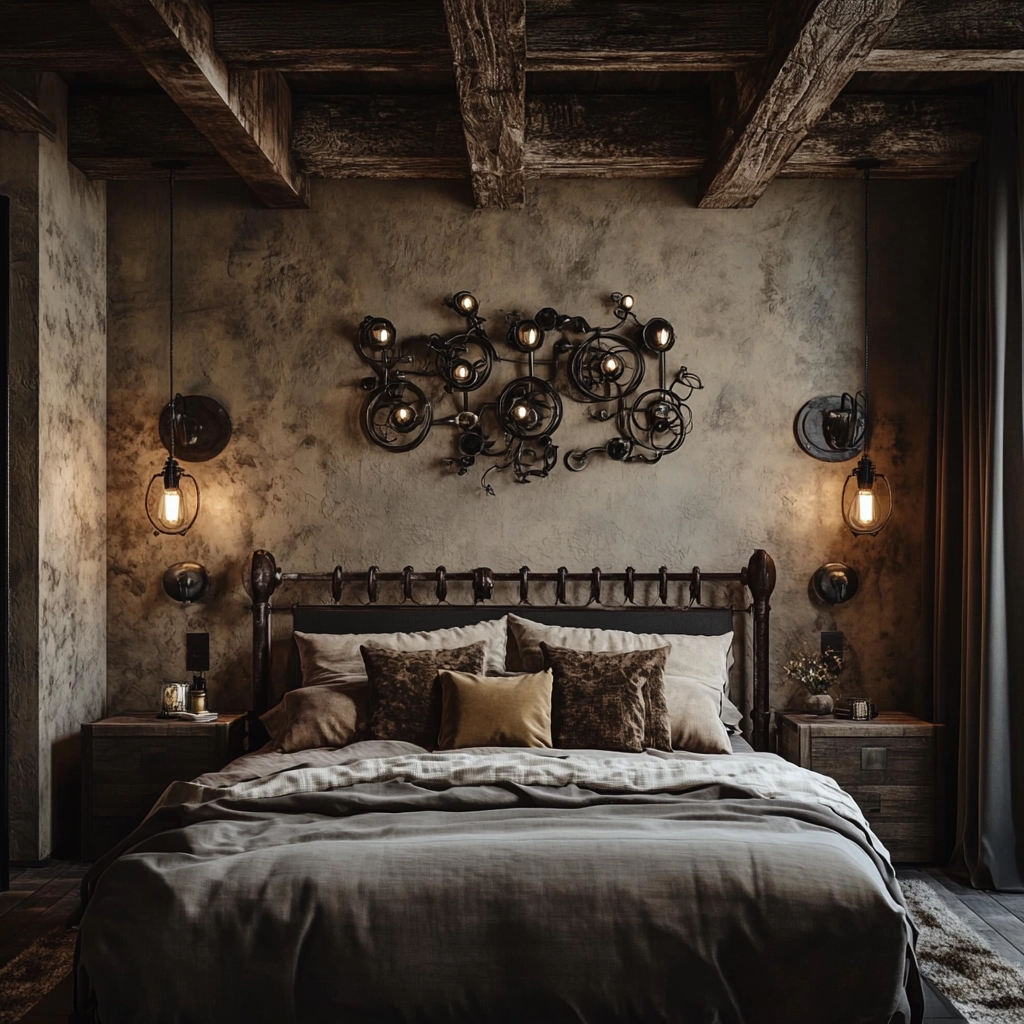 farmhouse bedroom wall decor above bed 34