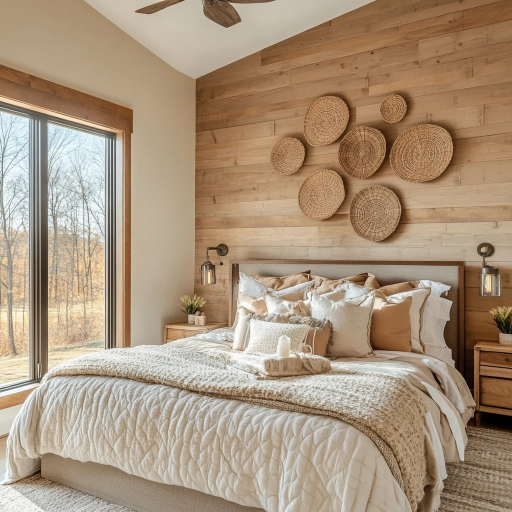 farmhouse bedroom wall decor above bed 41