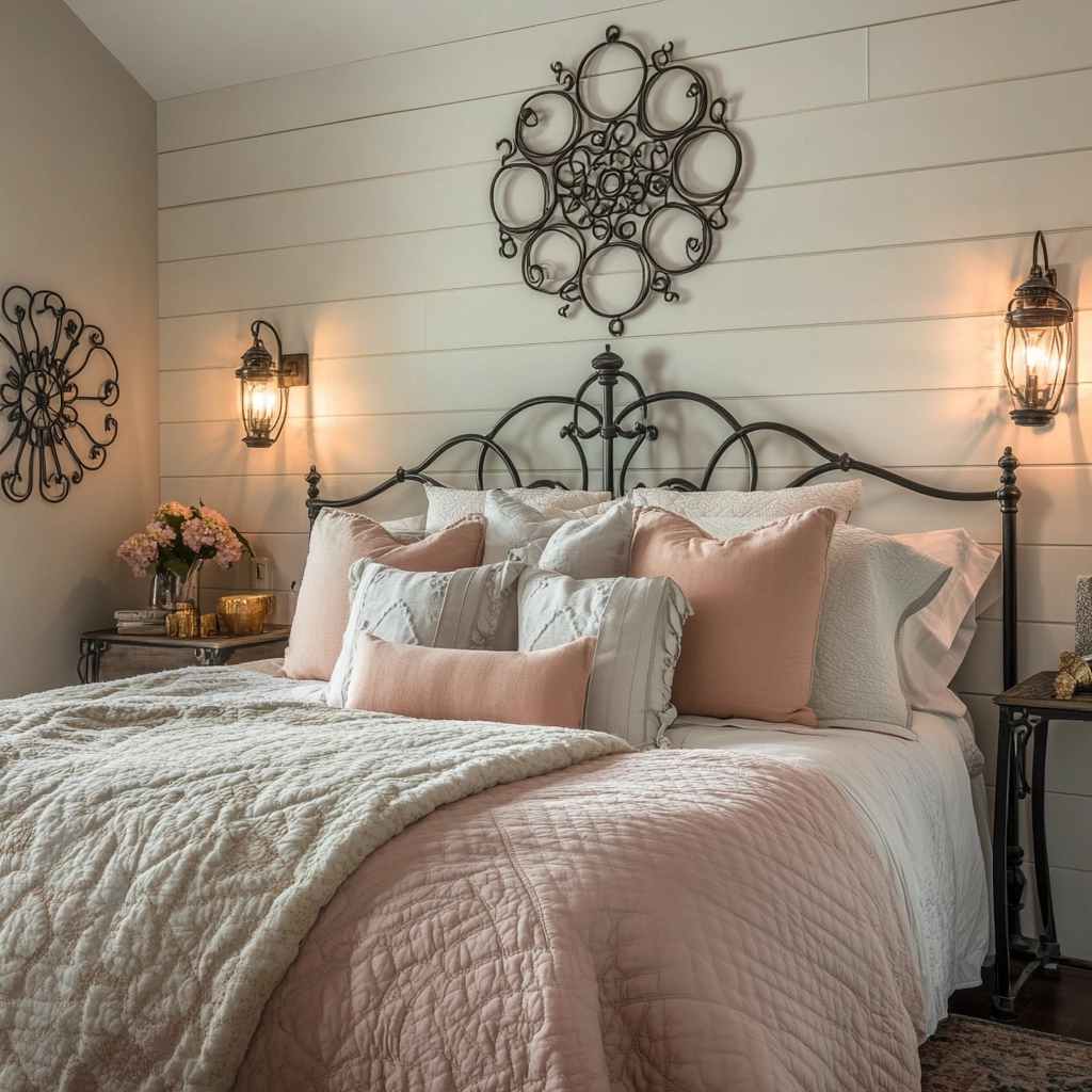 farmhouse bedroom wall decor above bed 6