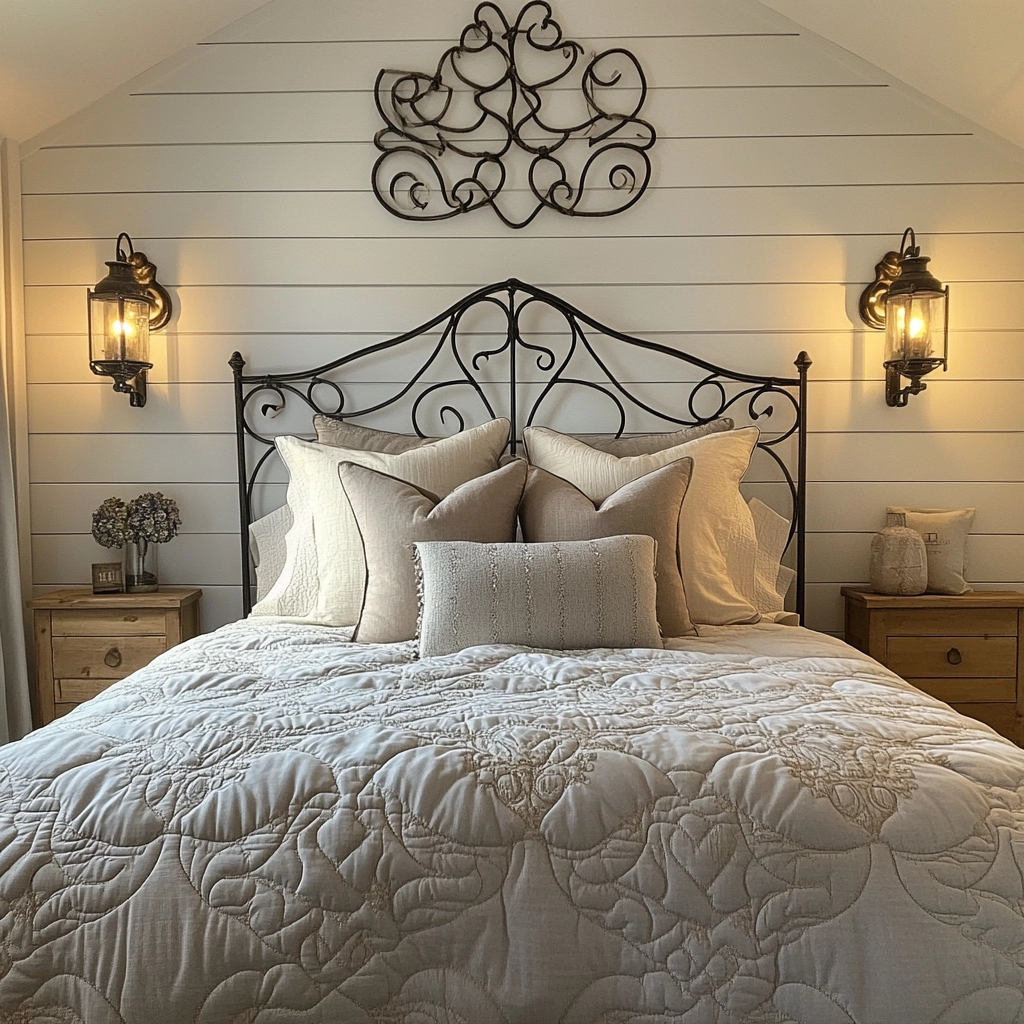 farmhouse bedroom wall decor above bed 7