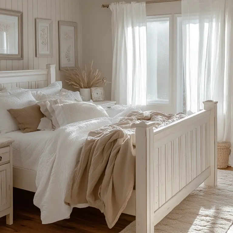 farmhouse bedroom white furniture 1