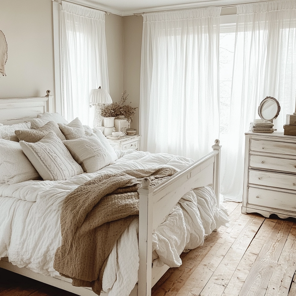 farmhouse bedroom white furniture 4