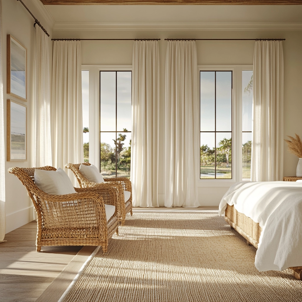 farmhouse bedroom window treatments 15