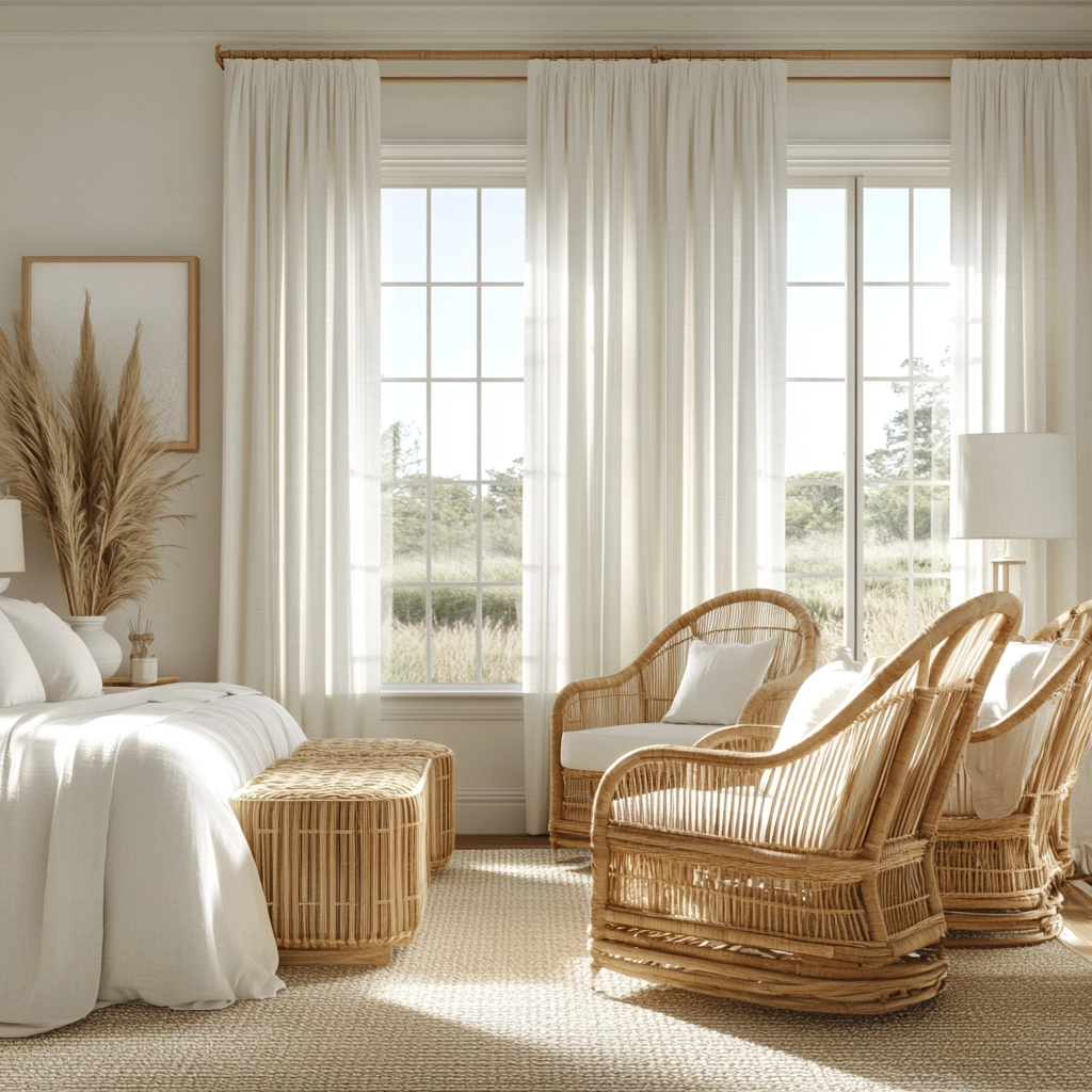 farmhouse bedroom window treatments 16