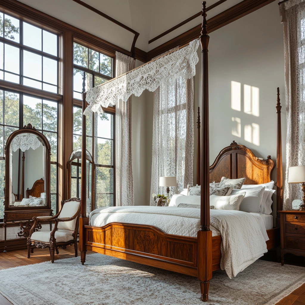 farmhouse bedroom window treatments 17