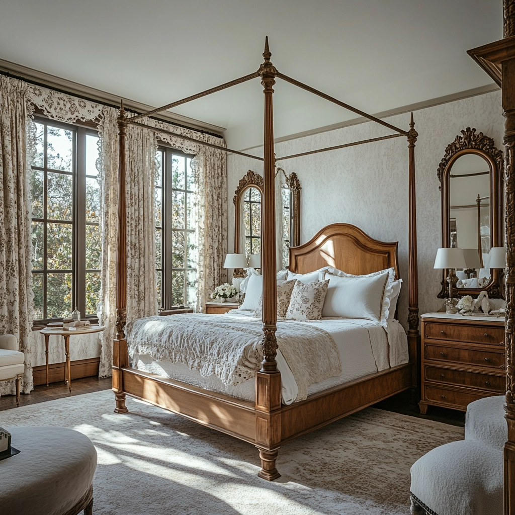 farmhouse bedroom window treatments 18
