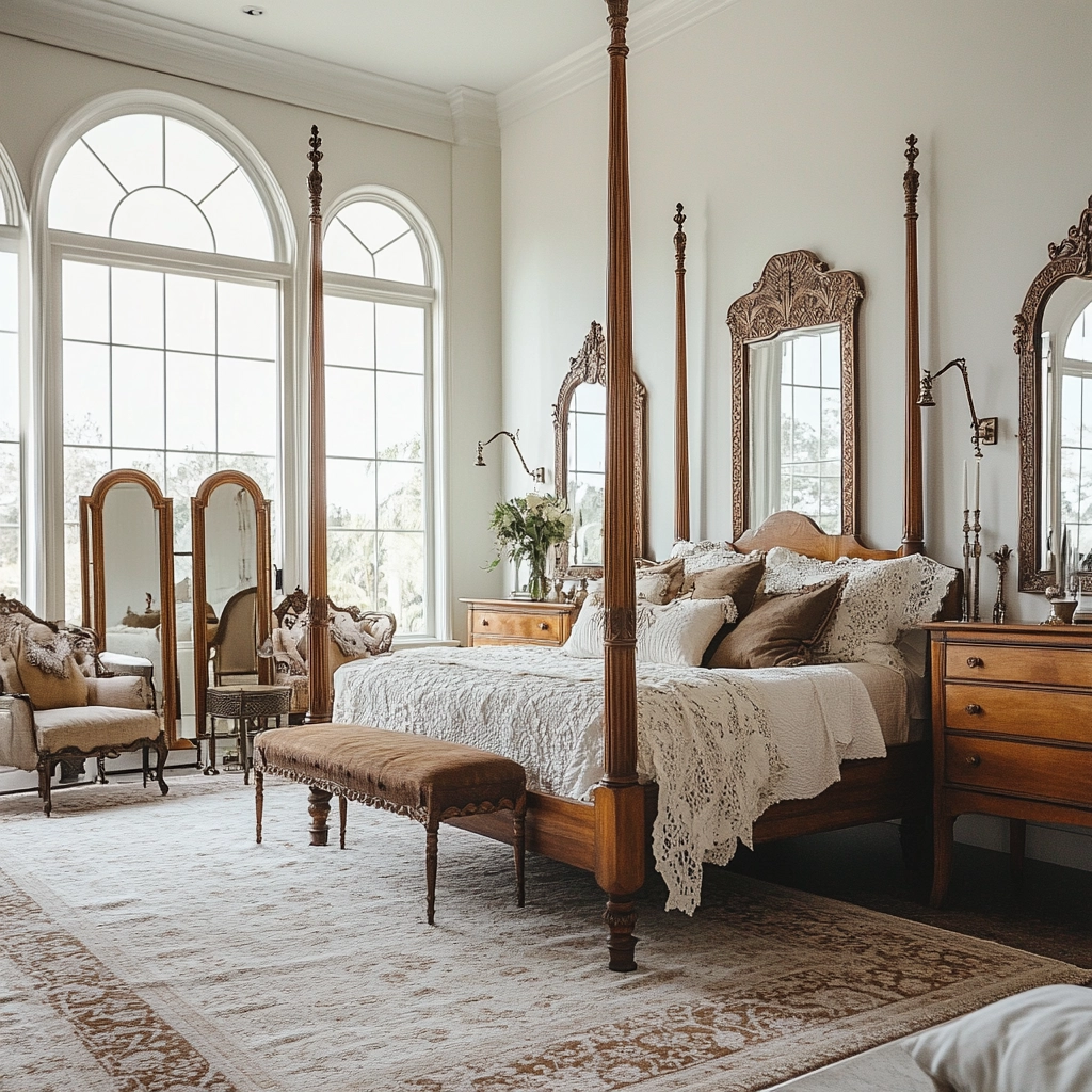 farmhouse bedroom window treatments 19