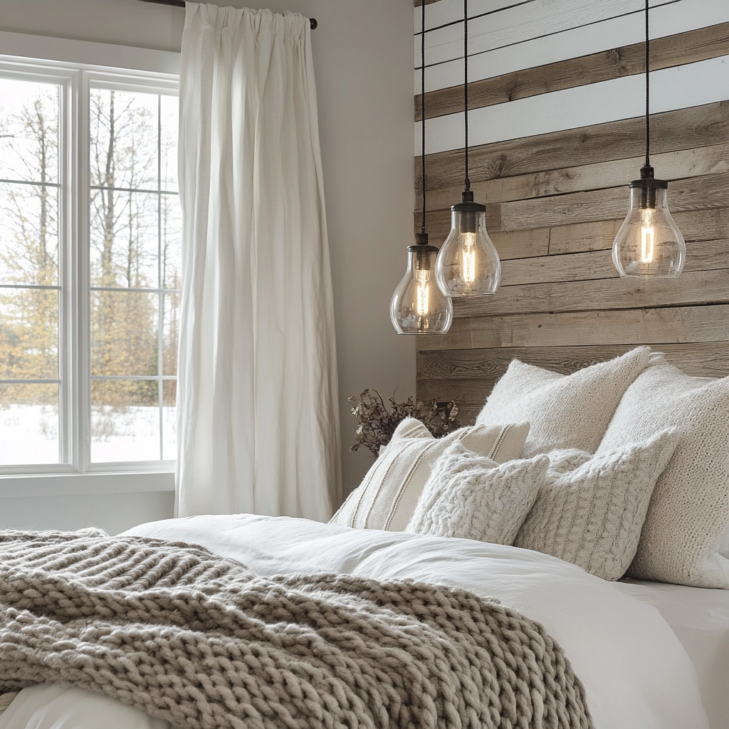 farmhouse bedroom window treatments 25
