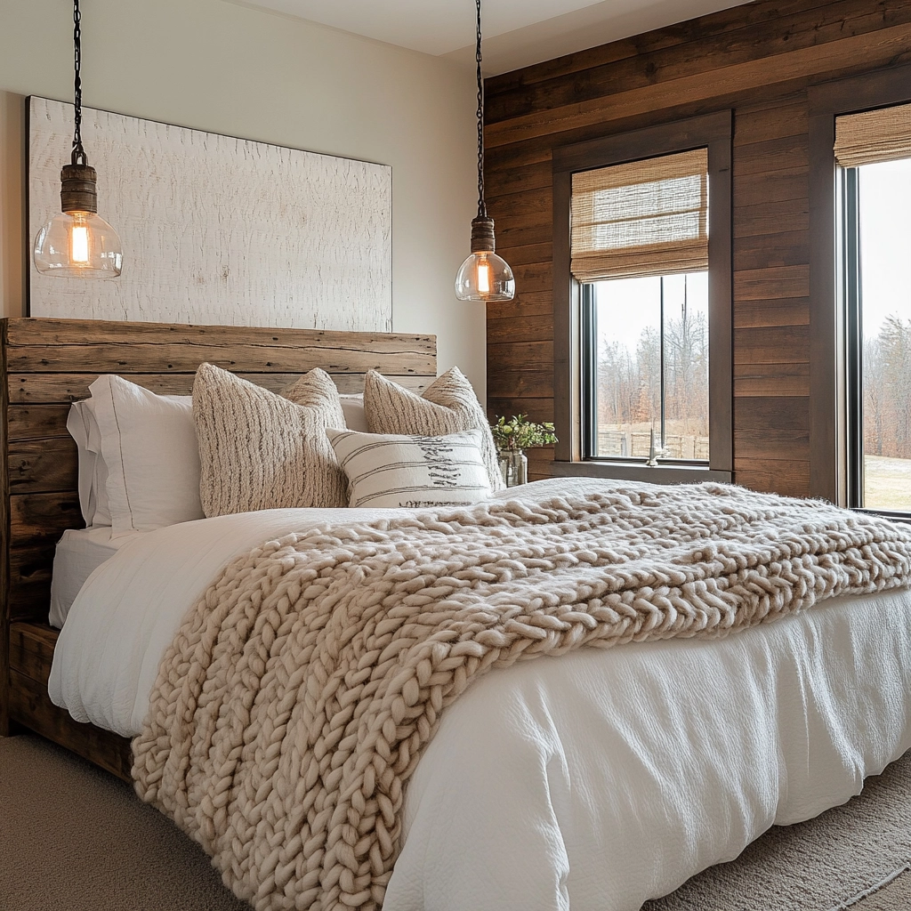 farmhouse bedroom window treatments 27