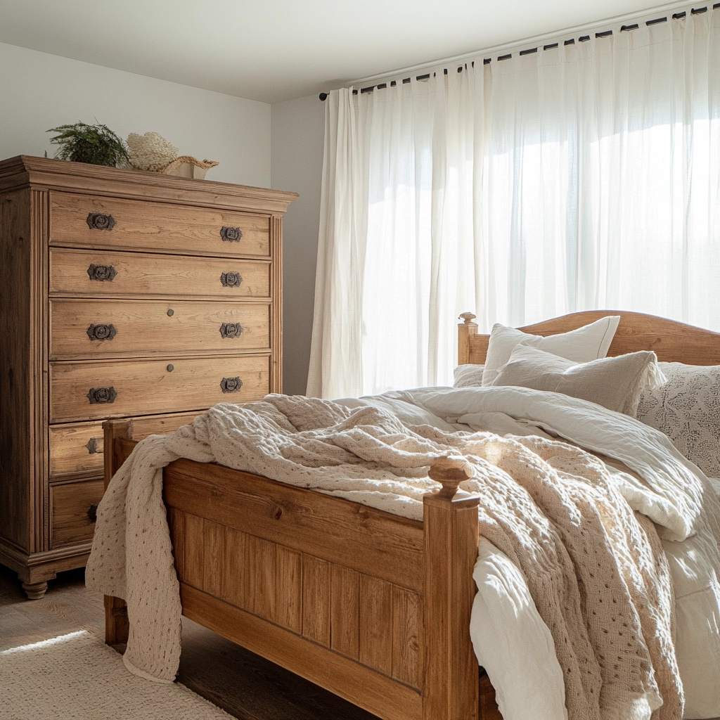farmhouse bedroom window treatments 4