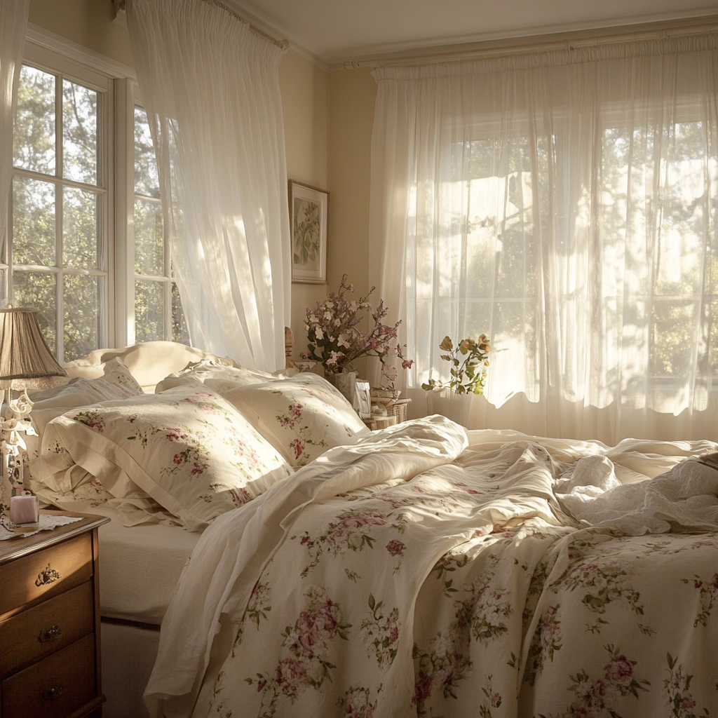 farmhouse bedroom window treatments 44