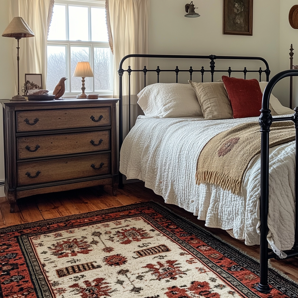 farmhouse bedroom with black furniture 24
