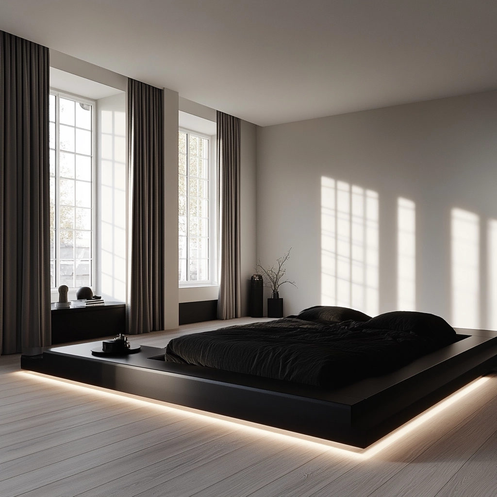farmhouse bedroom with black furniture 58