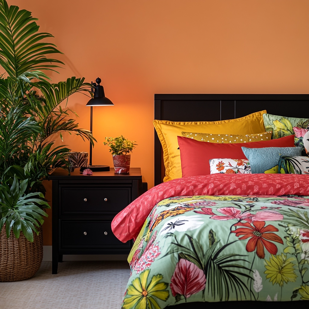 farmhouse bedroom with black furniture 70