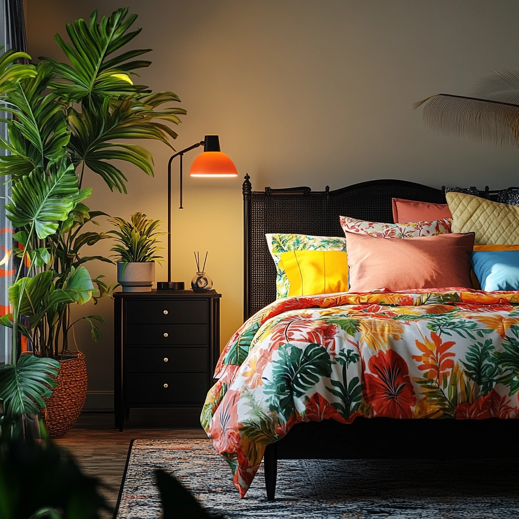 farmhouse bedroom with black furniture 71