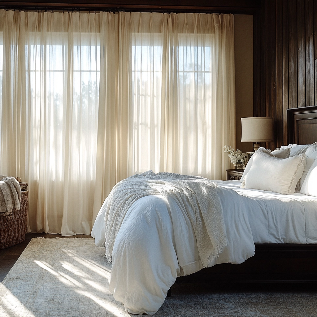 farmhouse bedroom with dark furniture 41