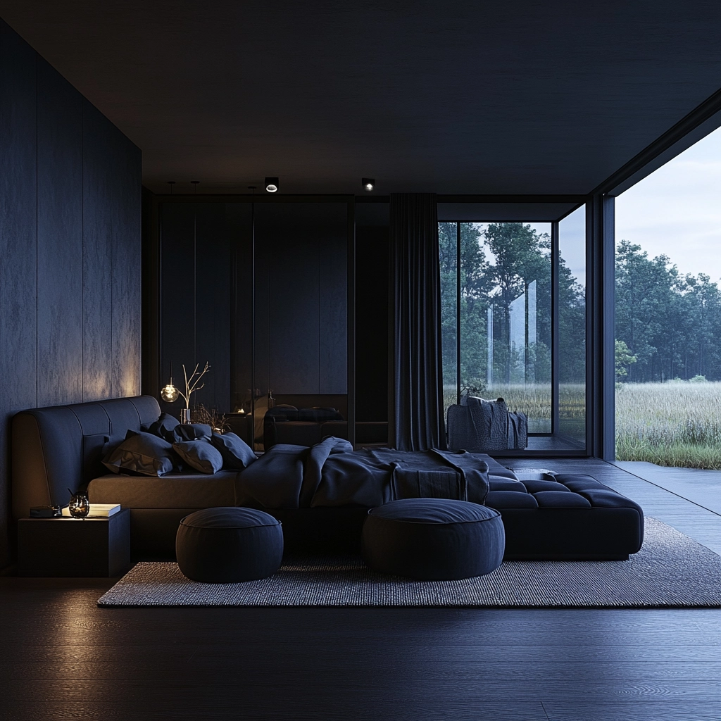 farmhouse bedroom with dark furniture 57