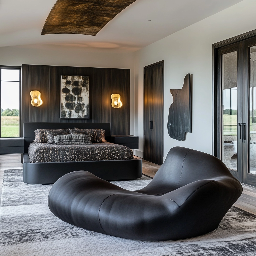 farmhouse bedroom with dark furniture 65