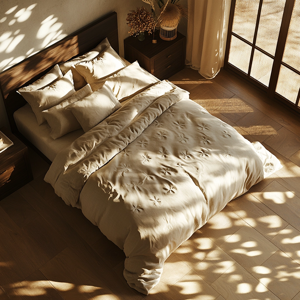 farmhouse bedroom with dark furniture 7