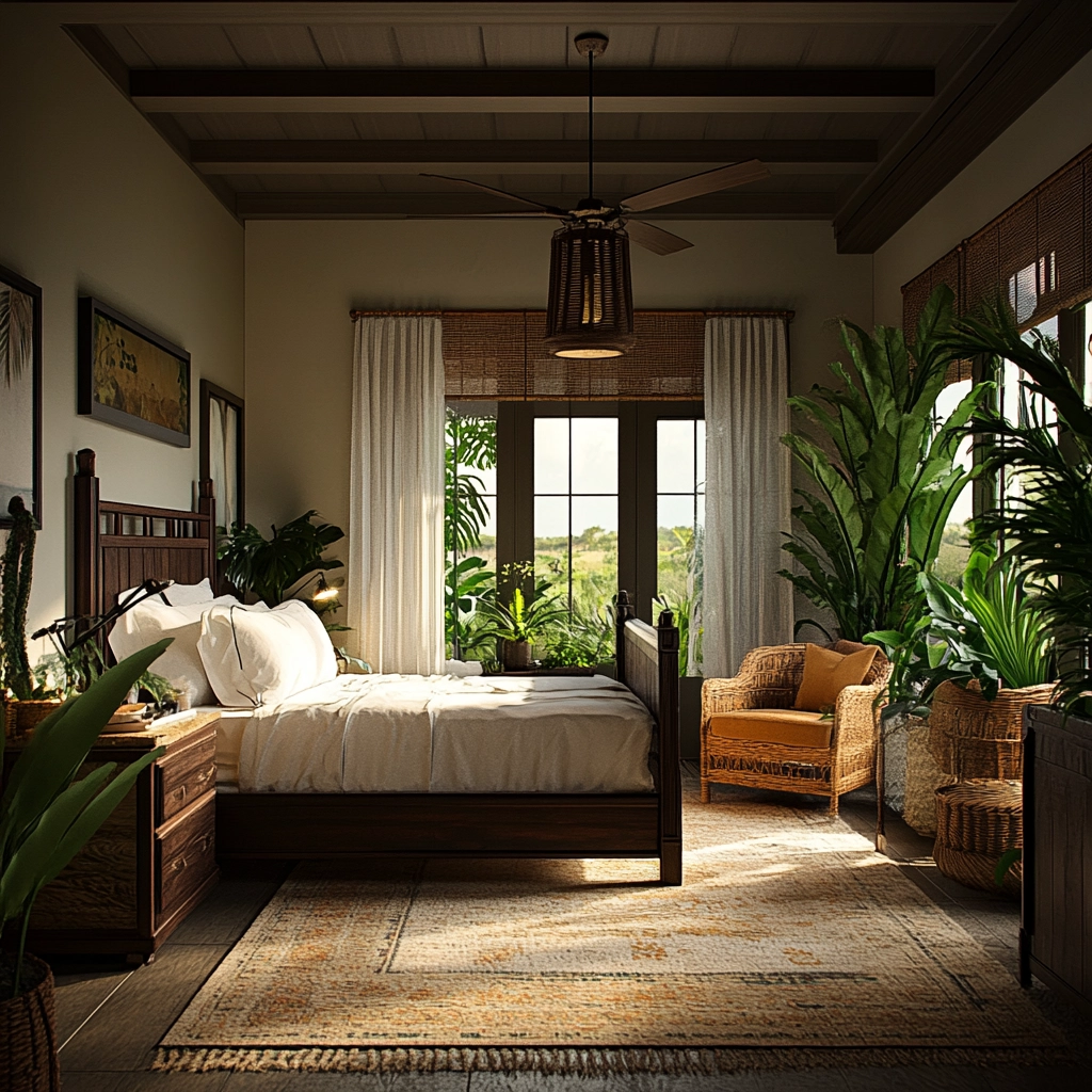 farmhouse bedroom with dark furniture 72