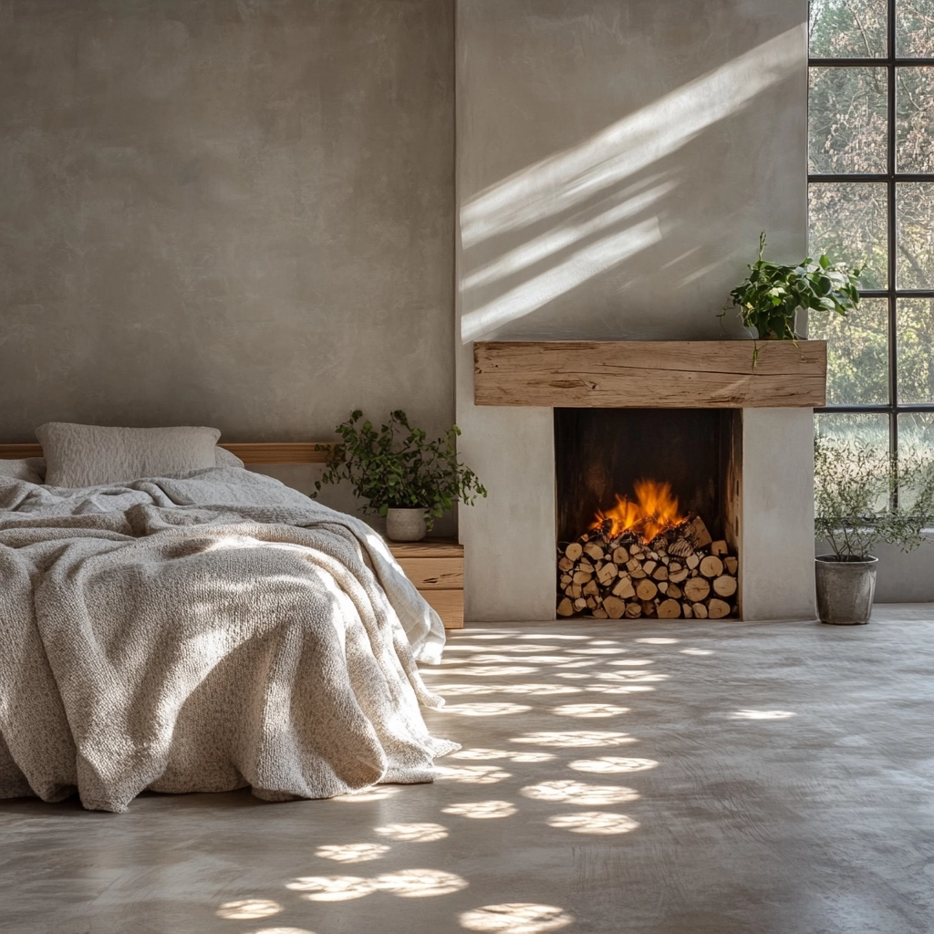 farmhouse bedroom with fireplace 11