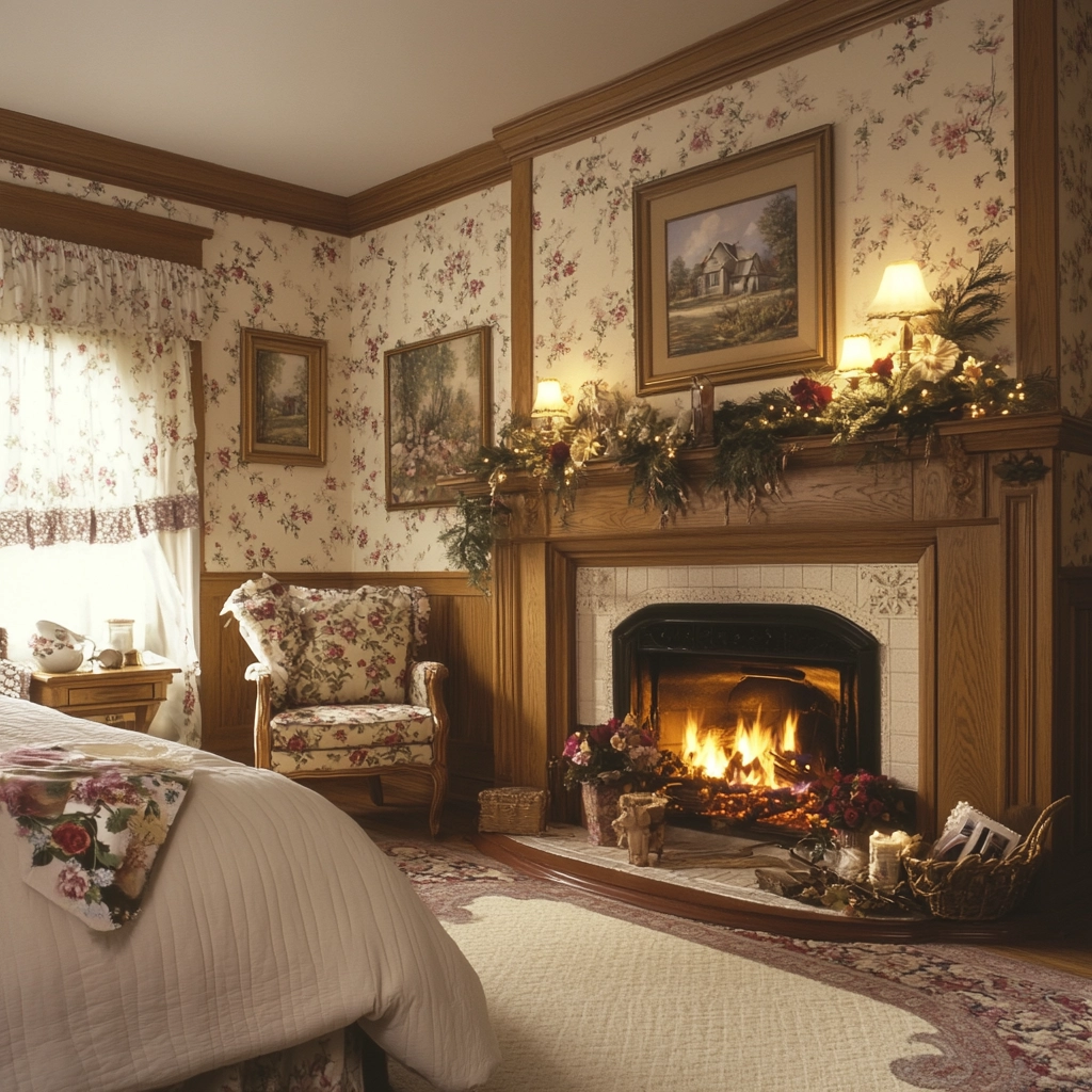 farmhouse bedroom with fireplace 20