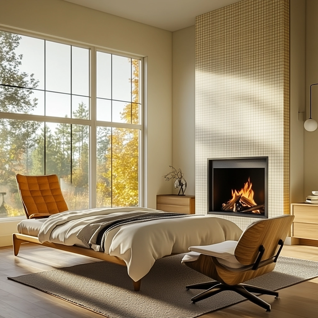 farmhouse bedroom with fireplace 27