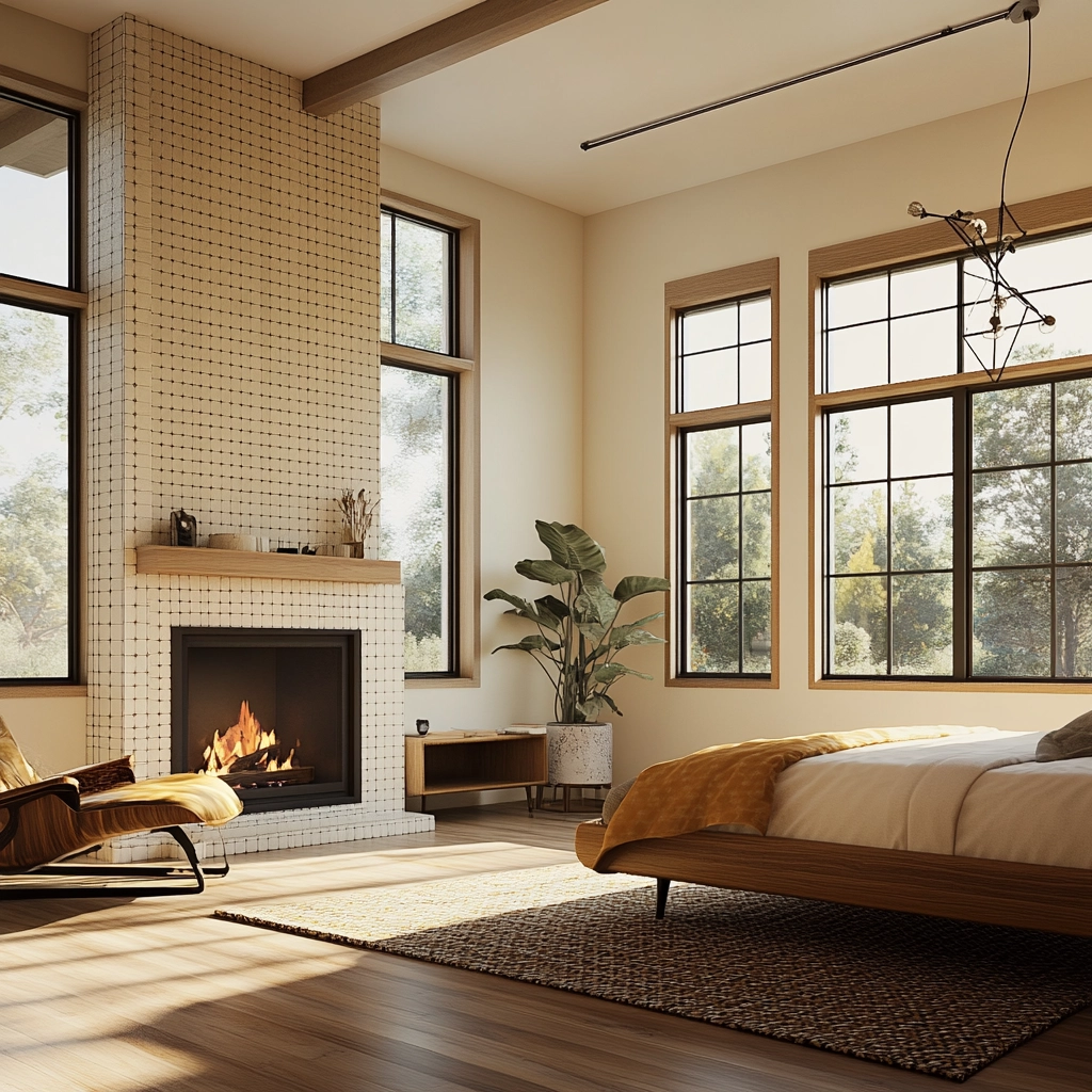 farmhouse bedroom with fireplace 28
