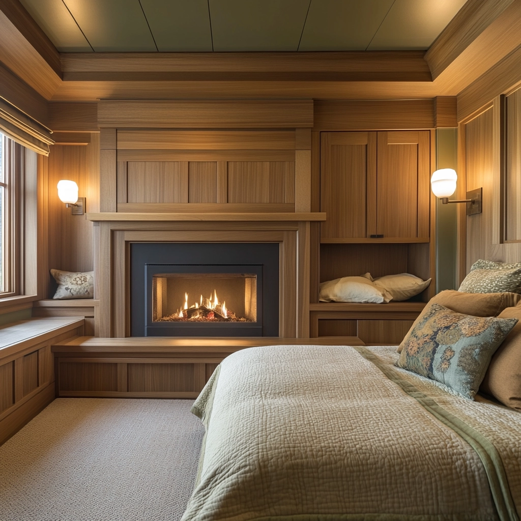 farmhouse bedroom with fireplace 60
