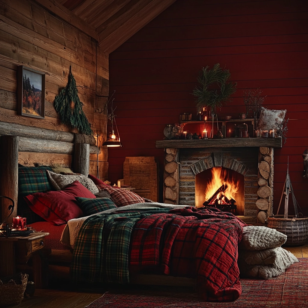 farmhouse bedroom with fireplace 68