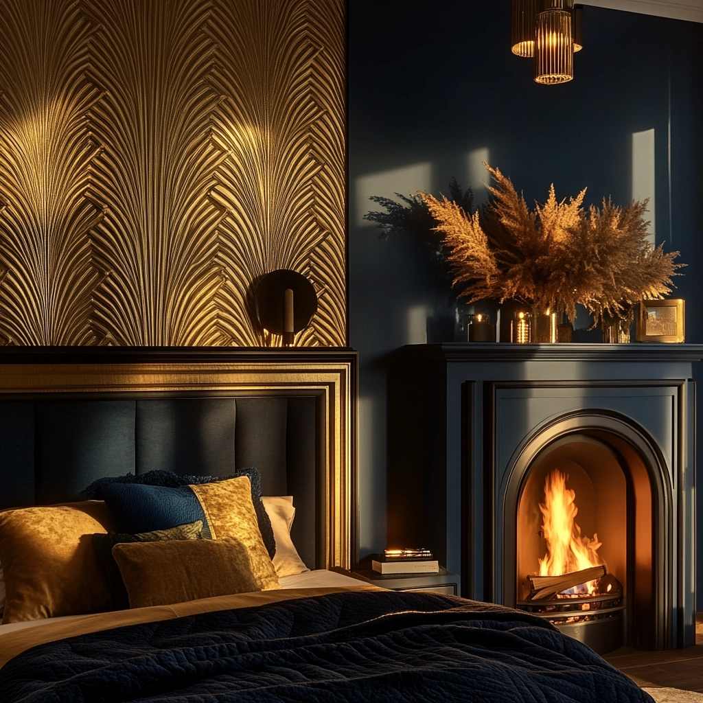 farmhouse bedroom with fireplace 80