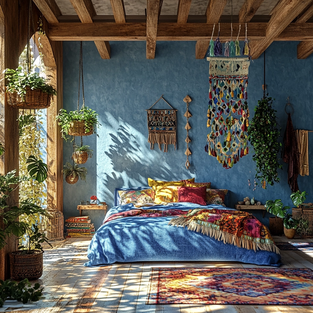 farmhouse blue bedroom 13