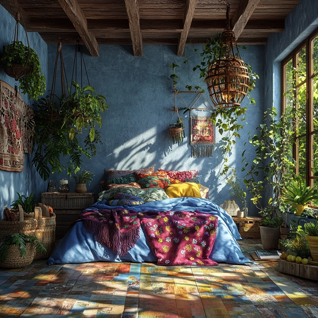 farmhouse blue bedroom 14