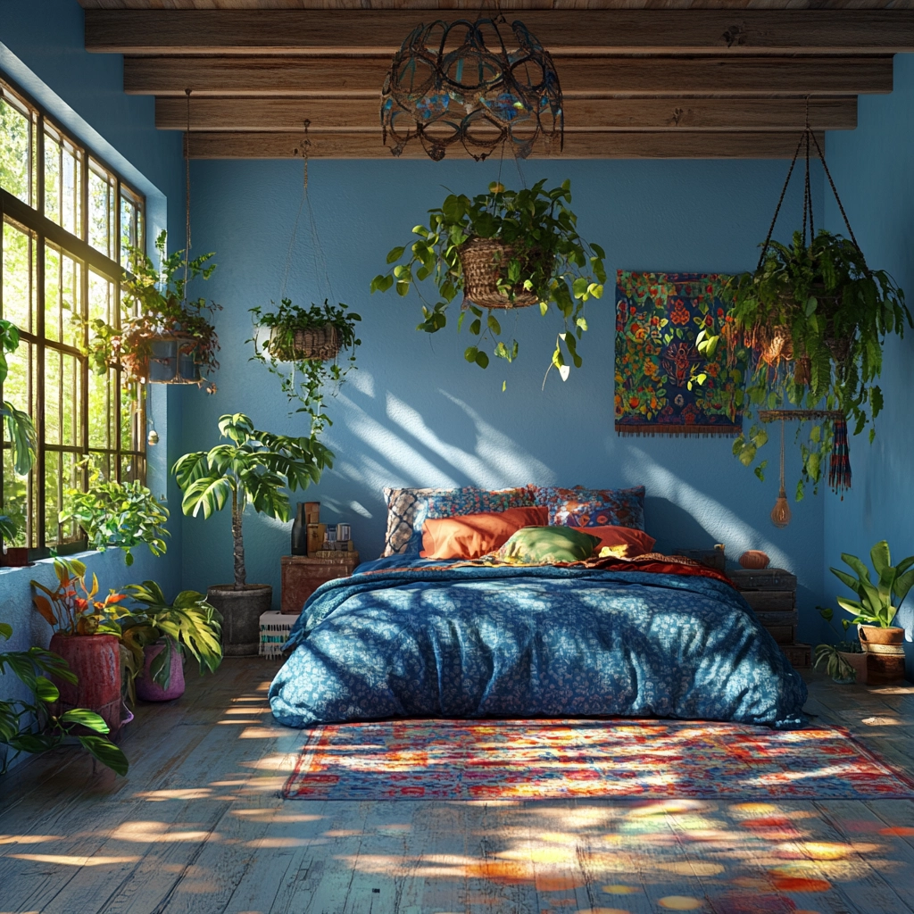 farmhouse blue bedroom 15