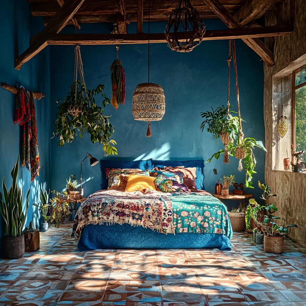 farmhouse blue bedroom 16