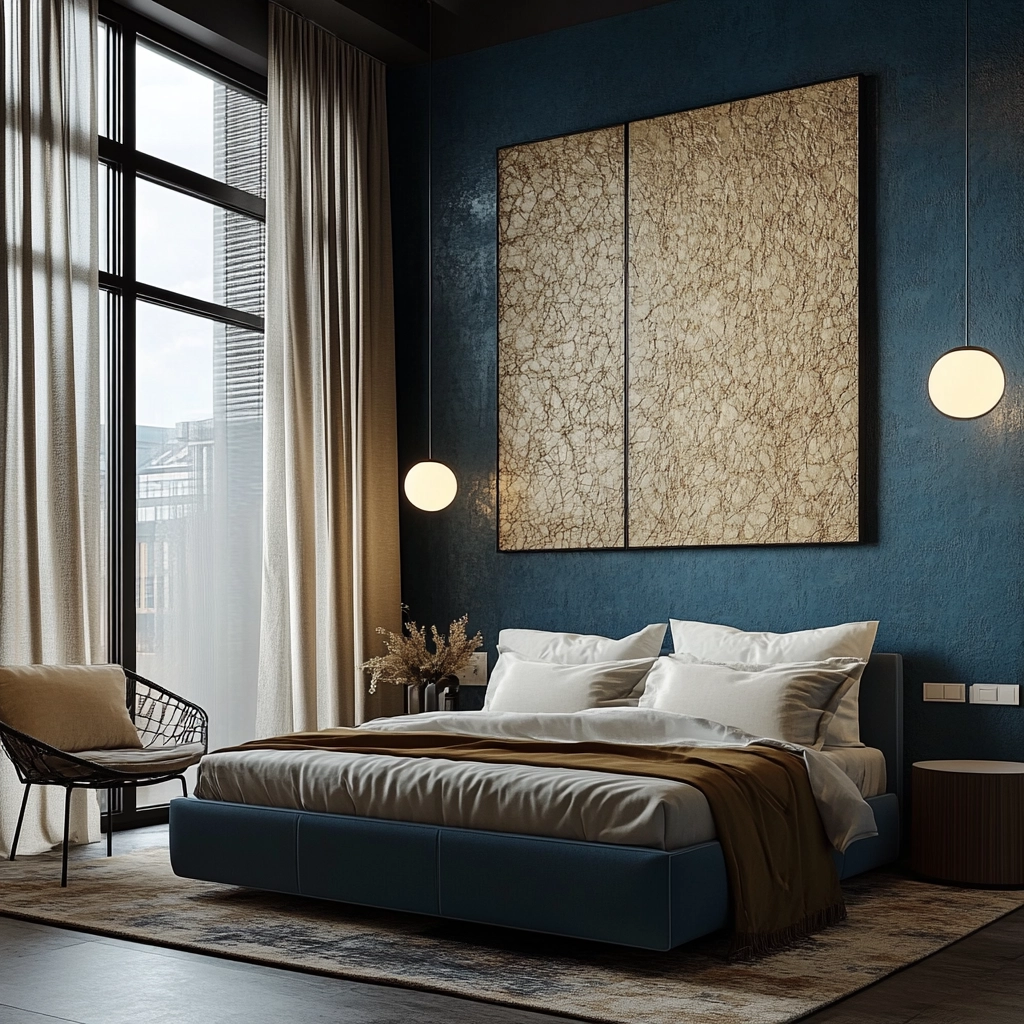 farmhouse blue bedroom 19