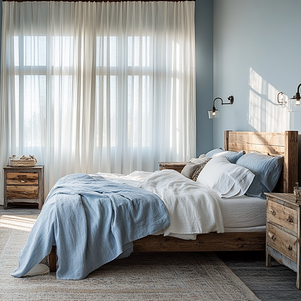 farmhouse blue bedroom 2