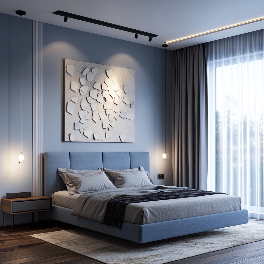 farmhouse blue bedroom 20