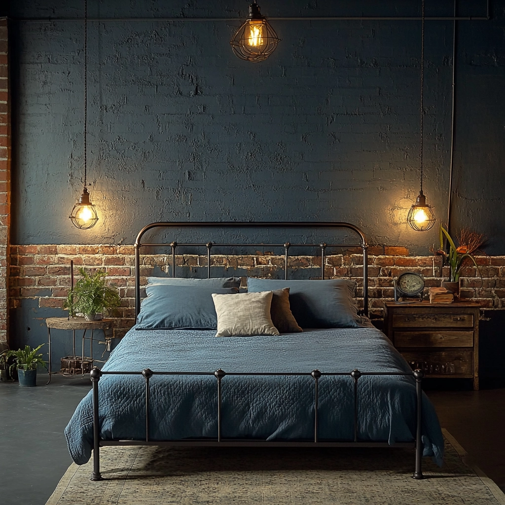 farmhouse blue bedroom 21